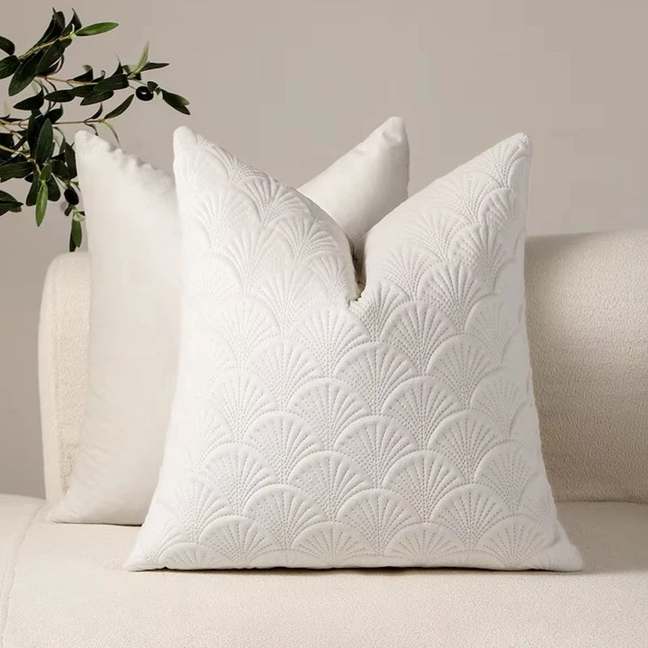 Housse de coussin à motif éventail – 45 × 45 cm