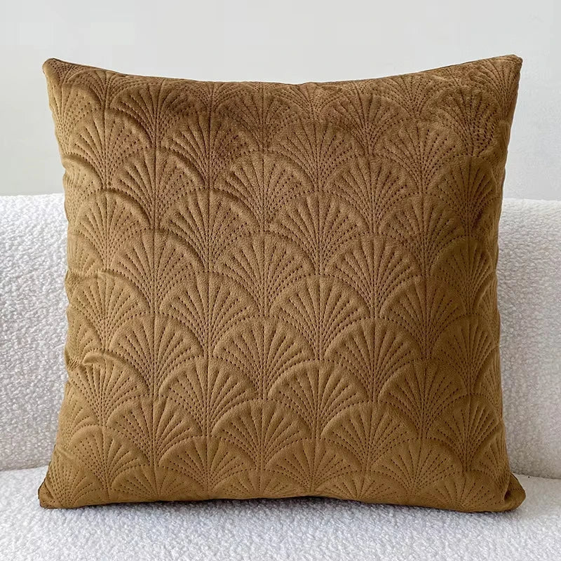 Housse de coussin à motif éventail – 45 × 45 cm