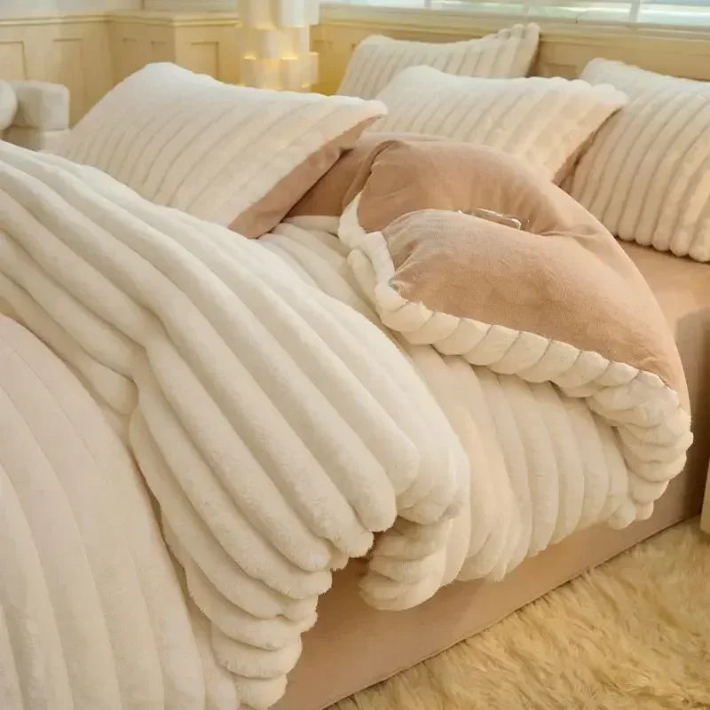 Housse de couette d’hiver à relief côtelé – Douceur d’Hiver