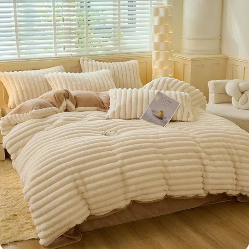 Housse de couette d’hiver à relief côtelé – Douceur d’Hiver