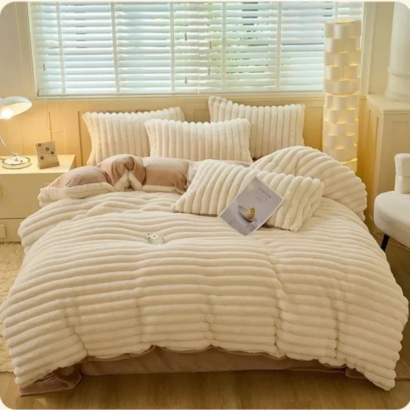 Housse de couette d’hiver à relief côtelé – Douceur d’Hiver